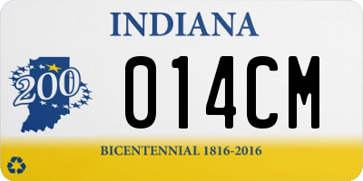 IN license plate 014CM