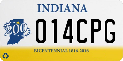 IN license plate 014CPG