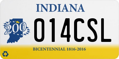 IN license plate 014CSL