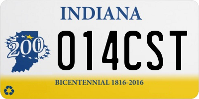 IN license plate 014CST