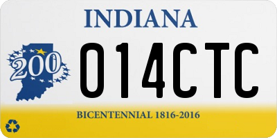IN license plate 014CTC