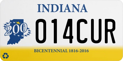 IN license plate 014CUR