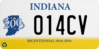 IN license plate 014CV