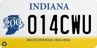 IN license plate 014CWU