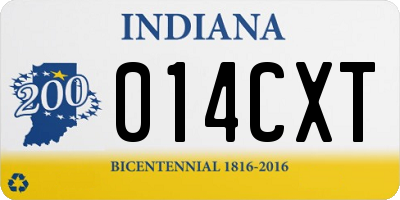 IN license plate 014CXT