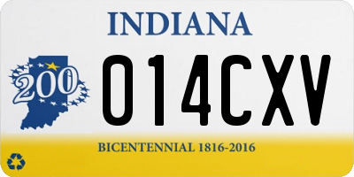 IN license plate 014CXV