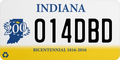 IN license plate 014DBD