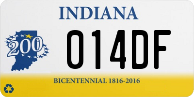 IN license plate 014DF