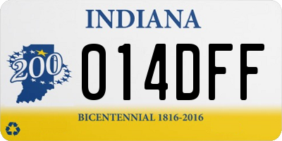 IN license plate 014DFF