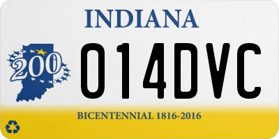 IN license plate 014DVC