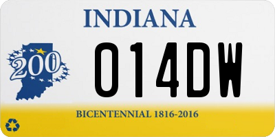 IN license plate 014DW