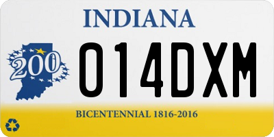 IN license plate 014DXM