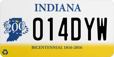 IN license plate 014DYW