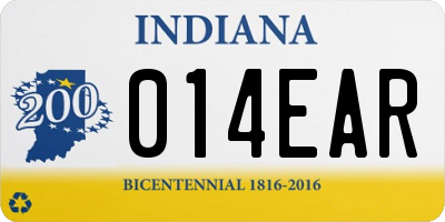 IN license plate 014EAR