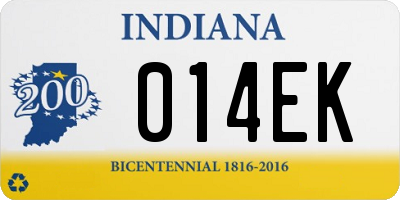 IN license plate 014EK