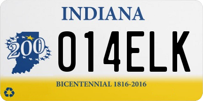 IN license plate 014ELK