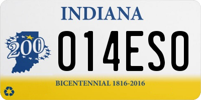 IN license plate 014ESO