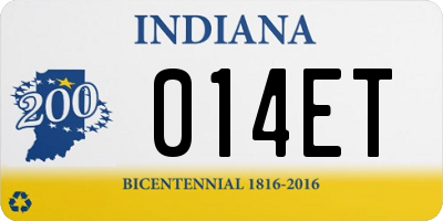 IN license plate 014ET