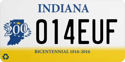 IN license plate 014EUF