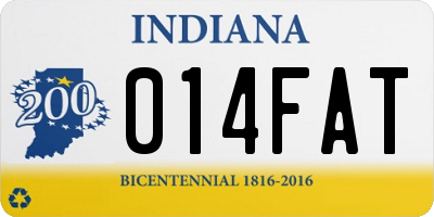IN license plate 014FAT
