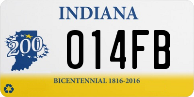IN license plate 014FB