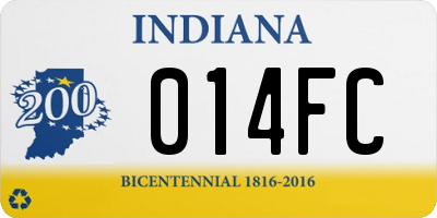 IN license plate 014FC