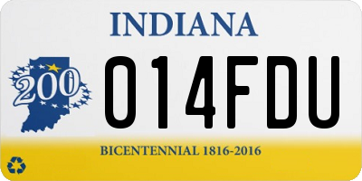 IN license plate 014FDU