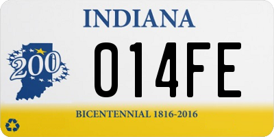 IN license plate 014FE