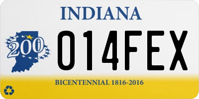 IN license plate 014FEX