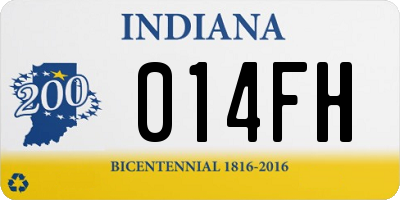 IN license plate 014FH