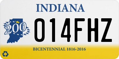 IN license plate 014FHZ