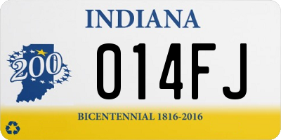 IN license plate 014FJ