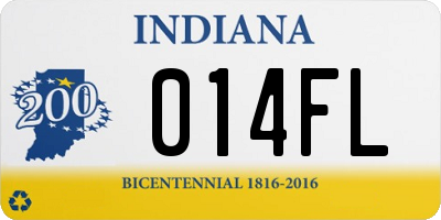 IN license plate 014FL