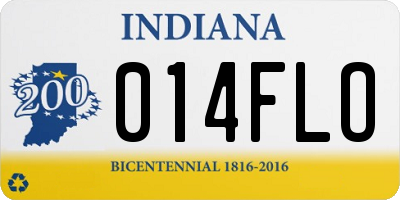 IN license plate 014FLO