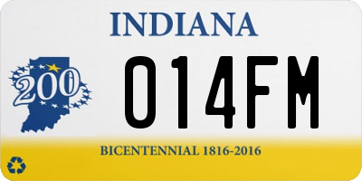 IN license plate 014FM