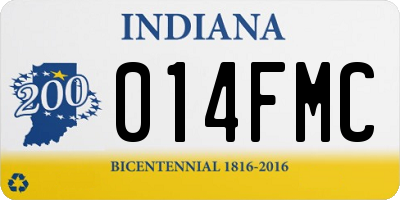 IN license plate 014FMC