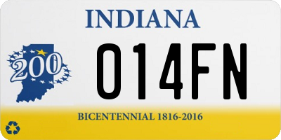 IN license plate 014FN
