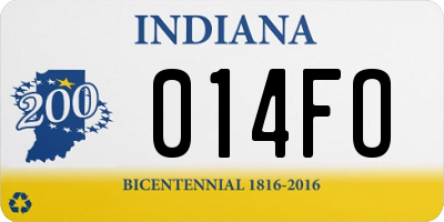 IN license plate 014FO
