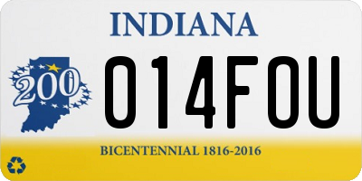 IN license plate 014FOU