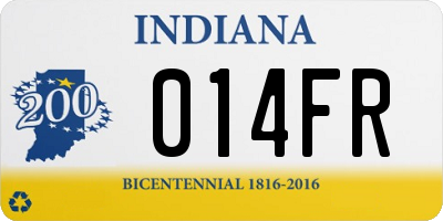 IN license plate 014FR