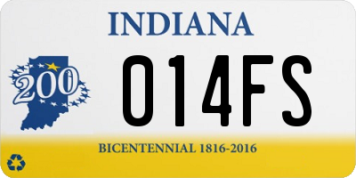 IN license plate 014FS