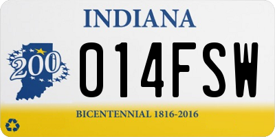IN license plate 014FSW
