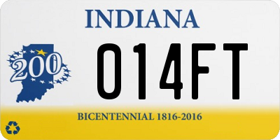 IN license plate 014FT