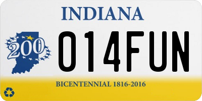 IN license plate 014FUN