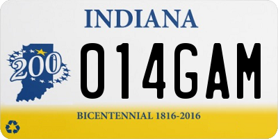 IN license plate 014GAM
