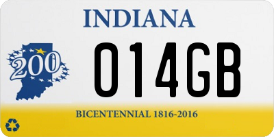 IN license plate 014GB