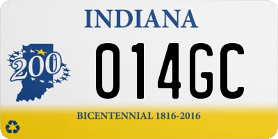 IN license plate 014GC