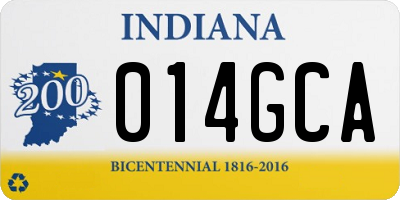 IN license plate 014GCA