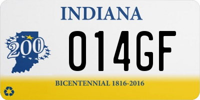 IN license plate 014GF