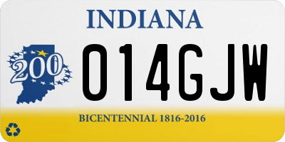 IN license plate 014GJW